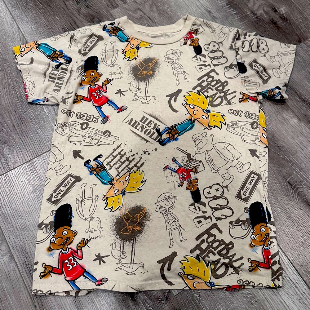 Nickelodeon Classic Retro Men’s Graphic Hey Arnold Short Sleeve T-Shirt